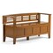 Simpli Home Adams Solid Wood Entryway Storage Bench Safety Hinge Multifunctional